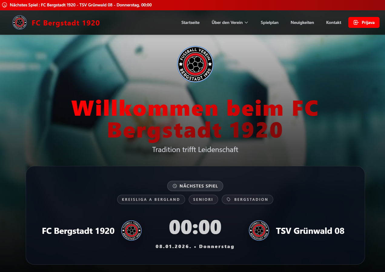 Website + App für Fußballvereine und Sportvereine